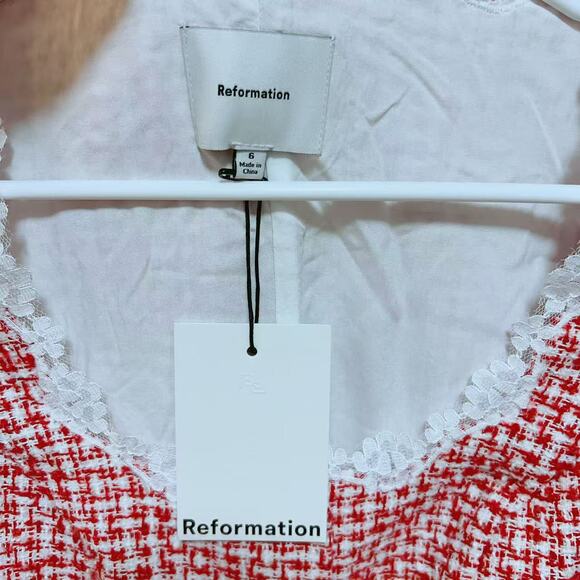 Reformation Anabella Button Mini Dress Short Sleeve Size 6 - Picture 5 of 7